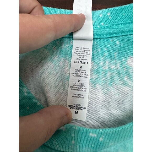 Morgan Wallen Teal Acid Wash Graphic Tee Size Medium - Picture 6 of 7